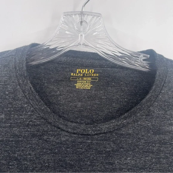 Polo Ralph Lauren Tee Shirt Custom Fit Gray Long Sleeve Men's Size Large - Picture 4 of 5